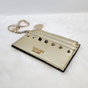 VICTORIA'S Secret VS Gold Studded Keychain Credit Card Case Pouch